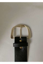 Heliophilia Silver BELT-K01S Cinturón de Poliuretano Negro con Hebilla Plateada Ajustable Talla 100 cm